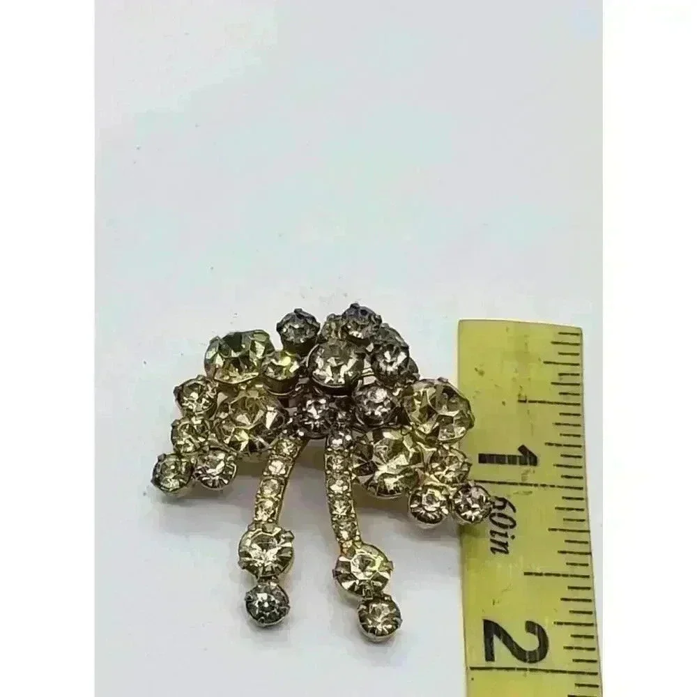 Vintage Juliana Brooch Yellow & Smokey topaz Rhinestone